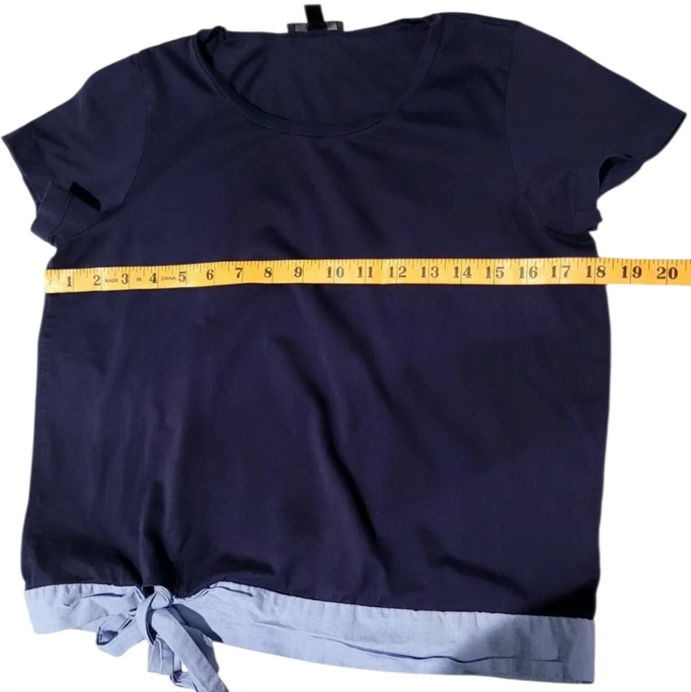 J.crew Side Tie Navy Blue Tee